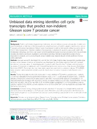 Unbiased Data Mining Identifies Cell Cycle Transcripts That Predict Non-Indolent Gleason Score 7 Prostate Cancer Wendy L