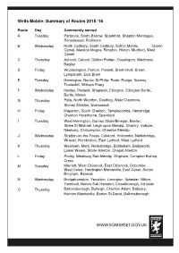 Wells Mobile: Summary of Routes 2015 /16