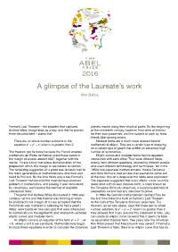 A Glimpse of the Laureate's Work