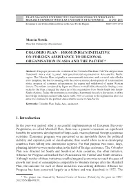 Colombo Plan – from India's Initiative on Foreign