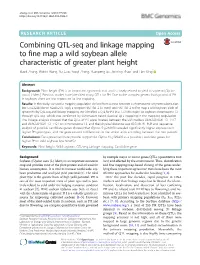 Combining QTL-Seq and Linkage Mapping to Fine Map a Wild