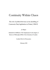Continuity Within Chaos