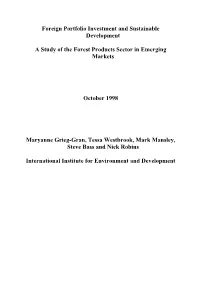 Foreign Portfolio Investment and Sustainable Development a Study