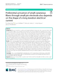 Preferential Activation of Small Cutaneous Fibers Through Small Pin