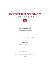 The Ontology of Evil: Schelling and Pareyson