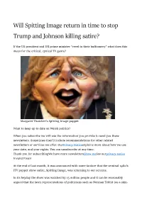 Will Spitting Image Return in Time to Stop Trump and Johnson Killing Satire?