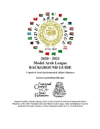 2020 - 2021 Model Arab League BACKGROUND GUIDE