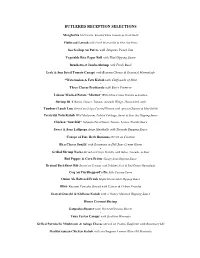 Butlered Reception Selections