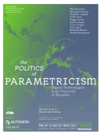 PARAMETRICISM Digital Technologies & the Future(S) of Sociality