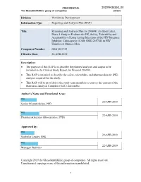 Statistical Analysis Plan