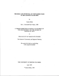 The Role and Potential of Vietnamese Ngos in the Context of Doimoi