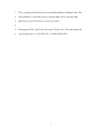 1 This Is a Postprint That Has Been Peer Reviewed and Published in Biology Letters