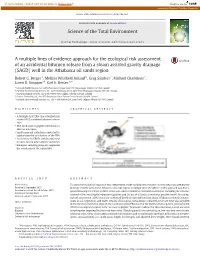 A Multiple Lines of Evidence Approach for the Ecological Risk Assessment
