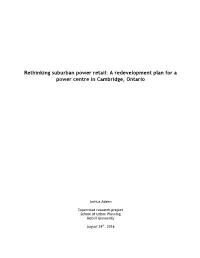 A Redevelopment Plan for a Power Centre in Cambridge, Ontario