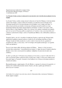 Departamento De Estado De Los Estados Unidos Declaración De Morgan Ortagus, La Portavoz 15 De Febrero De 2020 Los Estados Unid