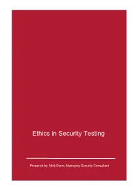 Ethics in Security Testing