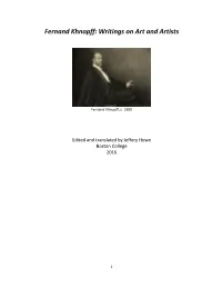 Fernand Khnopff: Writings on Art and Artists