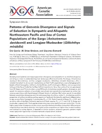 Patterns of Genomic Divergence and Signals of Selection in Sympatric and Allopatric