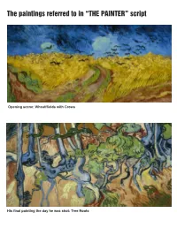 The Paintings Referred to in “THE PAINTER” Script