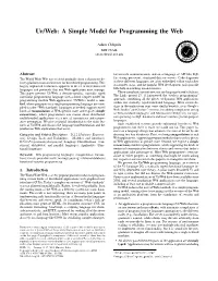 Ur/Web: a Simple Model for Programming the Web