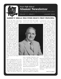 Alumni Newsletter a Joint Publication of the Piner High School Foundation and Hall of Fame Volume 11, Issue 2 January 2020
