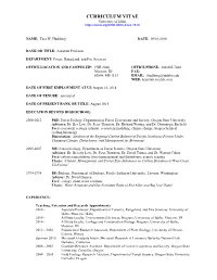 CURRICULUM VITAE University of Idaho
