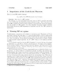 NP As Games, Co-NP, Proof Complexity