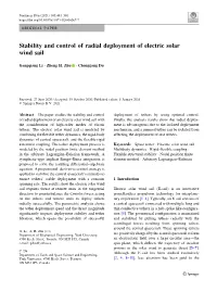 Stability and Control of Radial Deployment of Electric Solar Wind Sail