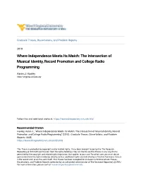 The Intersection of Musical Identity, Record Promotion and College Radio Programming