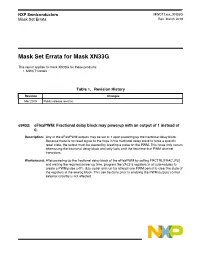Mask Set Errata for Mask XN33G