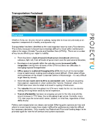 Transportation Factsheet Overview