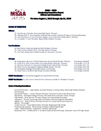 2019 Nominating Committee Report Officers and Committees for Terms