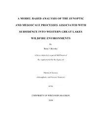 A Model Based Analysis of the Synoptic and Mesoscale Processes