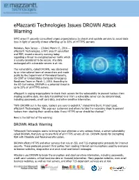Emazzanti Technologies Issues DROWN Attack Warning