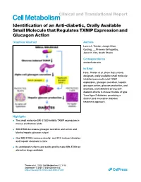 Identification of an Anti-Diabetic, Orally Available Small Molecule That
