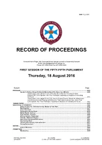 Record of Proceedings