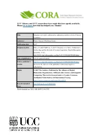 UCC Library and UCC Researchers Have Made This Item Openly Available