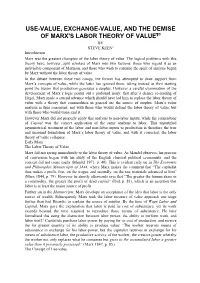 Use-Value, Exchange-Value, and the Demise of Marx's