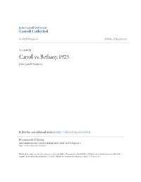 Carroll Vs. Bethany, 1925 John Carroll University