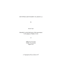 DECEPTION and THEODICY in AENEID 1-4 by Kevin Gaul