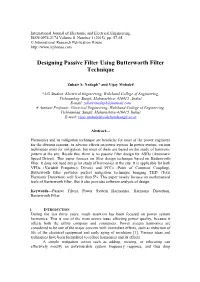 Designing Passive Filter Using Butterworth Filter Technique