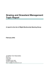 Grazing and Grassland Management Topic Report