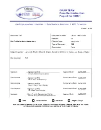 ORAU TEAM Dose Reconstruction Project for NIOSH