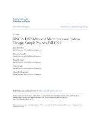 Rlsc & DSP Advanced Microprocessor System Design