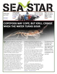 Spring 2014 COPEPODS MAY COPE, but KRILL CRINGE WHEN the WATER TURNS SOUR