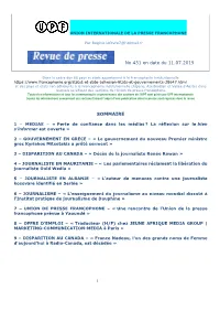 1 No 431 En Date Du 11.07.2019 SOMMAIRE