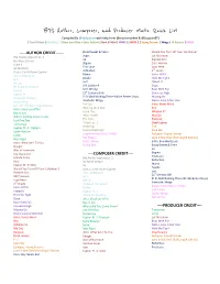 BTS Author, Composer, and Producer Stats