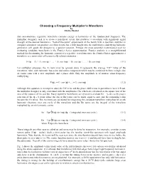 Choosing a Frequency Multiplier's Waveform