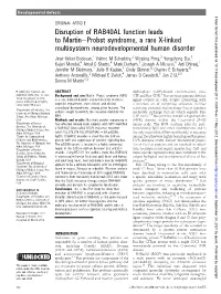 Disruption of RAB40AL Function Leads To