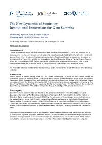 Institutional Innovations for G-20 Summits